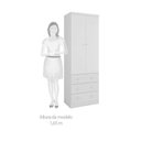Ver imagem 7 de Quarto Infantil com Guarda Roupas 2 Portas 3 Gavetas e Cômoda 3 Gavetas Teka Espresso Móveis Branco/Brilho