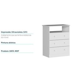 Quarto Infantil com Guarda Roupas 2 Portas 3 Gavetas e Cômoda 3 Gavetas Teka Espresso Móveis Branco/Brilho - 10 Quarto Infantil com Guarda Roupas 2 Portas 3 Gavetas e Cômoda 3 Gavetas Teka Espresso Móveis Branco/Brilho - 10