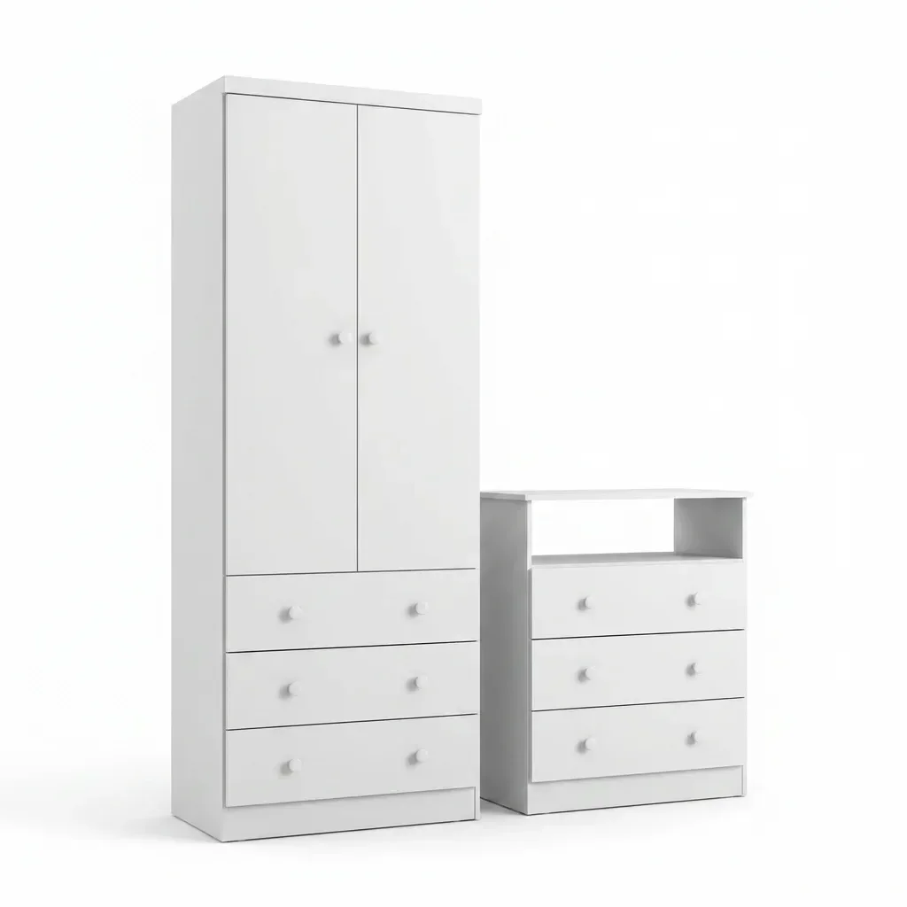 Quarto Infantil com Guarda Roupas 2 Portas 3 Gavetas e Cômoda 3 Gavetas Teka Espresso Móveis Branco/Brilho - 11 Quarto Infantil com Guarda Roupas 2 Portas 3 Gavetas e Cômoda 3 Gavetas Teka Espresso Móveis Branco/Brilho - 11