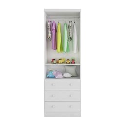 Quarto Infantil com Guarda Roupas 2 Portas 3 Gavetas e Cômoda 3 Gavetas Teka Espresso Móveis - 4