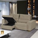 Ver imagem 1 de Sofá Baú Retrátil e Reclinável 4 Lugares 220cm Veludo La Plata Yescasa