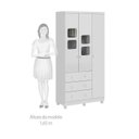 Ver imagem 6 de Quarto de Bebê com Guarda Roupa e Cômoda 4 Gavetas com Janela Uli Branco