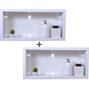Ver imagem 2 de Nichos Porcelanato Banheiro Branco 60x32x10cm Kit 2 Unidadades