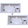 Nichos Porcelanato Banheiro Branco 60x32x10cm Kit 2 Unidadades - 2