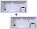 Ver imagem 2 de Nichos Porcelanato Banheiro Branco 60x32x10cm Kit 2 Unidadades