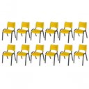 Ver imagem 1 de Cadeira Iso Base Preto , Escritório Amarelo - Kit 12 Un