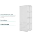 Ver imagem 7 de Quarto Infantil com Cômoda 4 Gavetas Guarda-Roupa 2 Portas e Prateleira Fofura Espresso Móveis Branco/Brilho