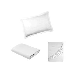 Jogo de Cama Solteiro Liso 300 Fios Nova América:branco - 5