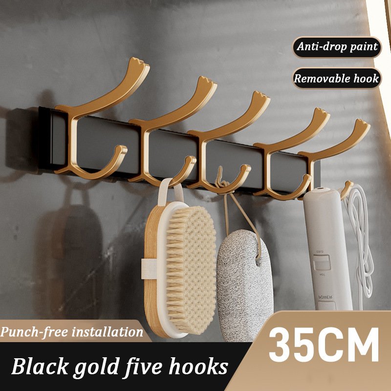 Luxo Hardware Banheiro Conjunto com Gancho, Preto e Ouro, Toalheiros, Toalheiro Escova, Caixa de Tec