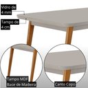 Ver imagem 3 de Mesa de Jantar Copper 180cm Madeira Tampo Vidro Canto Copo com 6 Cadeiras Lorena Moderna Mobília