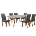 Ver imagem 1 de Mesa de Jantar Copper 180cm Madeira Tampo Vidro Canto Copo com 6 Cadeiras Lorena Moderna Mobília