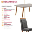 Ver imagem 7 de Mesa de Jantar Copper 180cm Madeira Tampo Vidro Canto Copo com 6 Cadeiras Lorena Moderna Mobília