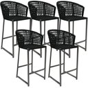 Ver imagem 1 de Kit 05 Banqueta Para Área Gourmet Cozinha Varanda Corda Náutica Porto D04 Preto - Lyam Decor