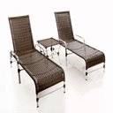Ver imagem 4 de Kit - Chaise em Alumínio com 2 Espreguiçadeiras Catar Reguláveis com Almofadas Impermeáveis para Pis