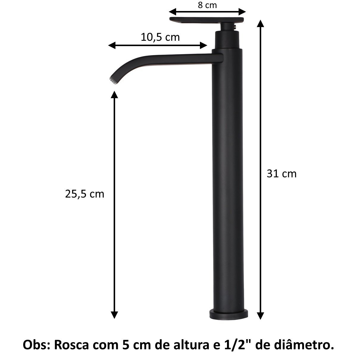 Kit Cuba Pia Louça Cerâmica Banheiro C/ Torn e Vál Preta S15 - 5