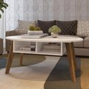 Ver imagem 6 de Mesa de Centro Tampo Oval 2 Nichos 100 Cm Off White