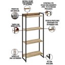 Ver imagem 6 de Kit Escritório Estante Areta 4 Prateleiras Mesa Industrial Aspen 120cm C01 Carvalho - Lyam Decor