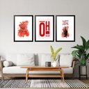 Ver imagem 1 de Kit 3 Quadros Grandes Ogum 60x48cm:moldura Preta