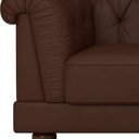 Ver imagem 5 de Sofá Living 3 Lugares 220cm Apso Courino Marrom - Sallar Home