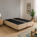 Ver imagem 3 de Cama Base Box King Bipartido Bege Suede 38x193x203