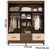 Guarda Roupa Casal 3 Portas 8633 Castanho Wood Avela - 4