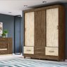 Guarda Roupa Casal 3 Portas 8633 Castanho Wood Avela - 8