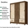 Guarda Roupa Casal 3 Portas 8633 Castanho Wood Avela - 5