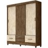 Guarda Roupa Casal 3 Portas 8633 Castanho Wood Avela - 1