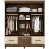 Guarda Roupa Casal 3 Portas 8633 Castanho Wood Avela - 3