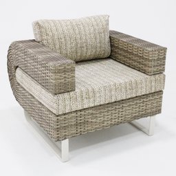 Poltrona para Varanda Sacada e Jardim em Fibra Sintética e Aluminio - 1