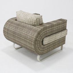 Poltrona para Varanda Sacada e Jardim em Fibra Sintética e Aluminio - 3