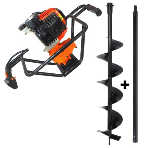 Perfurador de Solo Vulcan VPS520 2T 52cc Broca 80x10cm + Extensor 80cm Para Instalações de Mourõ