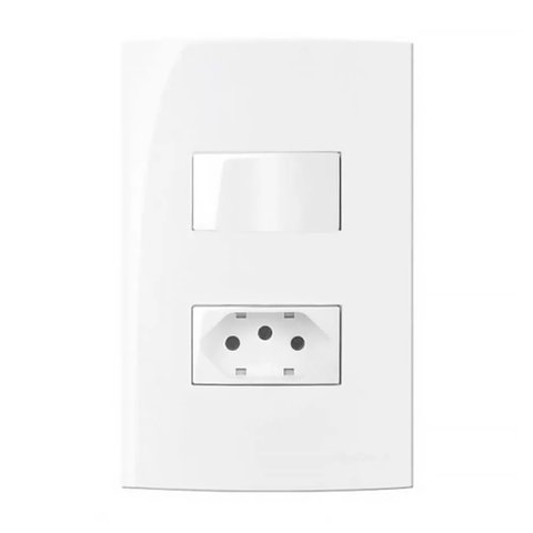 Conjunto 1 Interruptor + 1 Tomada 2p+t 10a 250v~ Sleek Margirius