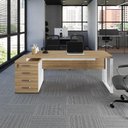 Ver imagem 1 de Mesa Diretor Escritório 150cm a 172cm 4 Gavetas Pé Metal F5