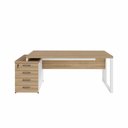 Ver imagem 3 de Mesa Diretor Escritório 150cm a 172cm 4 Gavetas Pé Metal F5