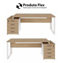 Ver imagem 7 de Mesa Diretor Escritório 150cm a 172cm 4 Gavetas Pé Metal F5