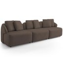 Ver imagem 2 de Sofá 3 Lugares para Sala de Estar Living 228cm Arlo F04 Veludo Marrom - Lyam Decor