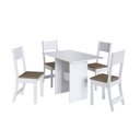 Ver imagem 1 de Conjunto Mesa Karla Paris com 4 Cadeiras Branco Cacau - Indekes