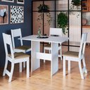 Ver imagem 2 de Conjunto Mesa Karla Paris com 4 Cadeiras Branco Cacau - Indekes