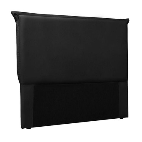 Cabeceira Estofada Trento King Size MDF-MDP Couro Sintético Preto 195cm Gran Belo