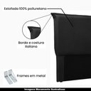 Ver imagem 2 de Cabeceira Estofada Trento King Size MDF-MDP Couro Sintético Preto 195cm Gran Belo