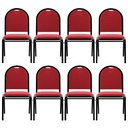 Ver imagem 2 de Kit 8 Cadeiras Hoteleiras Auditório Empilhável Linho M23 Vermelho - Mpozenato