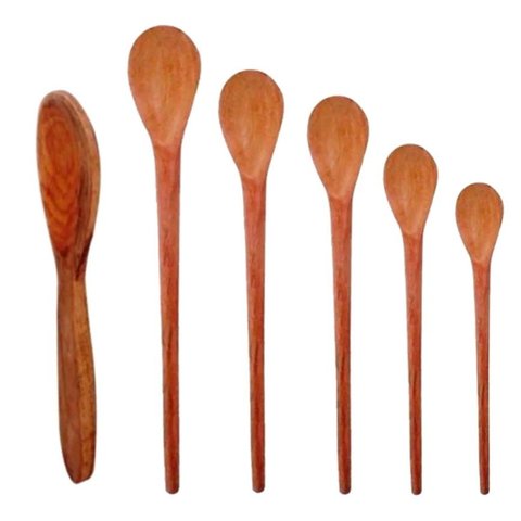 Kit Colher de Pau Madeira Modelos Diversos 6 Peças