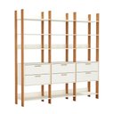 Ver imagem 2 de Guarda Roupa Closet 217,5cm com Prateleiras Dalla Costa Mdf Cor:off White com Freijó e Gold