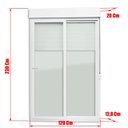 Ver imagem 7 de Porta de PVC Integrada de Correr 230x120cm com 2 Vidros Lisos Temperados Itec Brimak Ambos Os Lados Branco