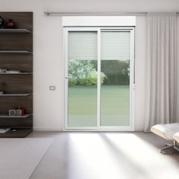 Porta de PVC Integrada de Correr 230x120cm com 2 Vidros Lisos Temperados ITEC Brimak - 1