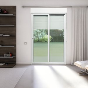 Porta de PVC Integrada de Correr 230x120cm com 2 Vidros Lisos Temperados ITEC Brimak