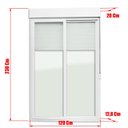 Ver imagem 7 de Porta de PVC Integrada de Correr 230x120cm com 2 Vidros Lisos Temperados Itec Brimak Ambos Os Lados Branco
