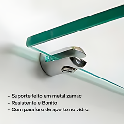 Prateleiras em Vidro para Banheiro 25x10 Cm - 4 Unidades Incolor - 3