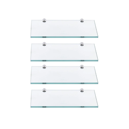 Prateleiras em Vidro para Banheiro 25x10 Cm - 4 Unidades Incolor - 1